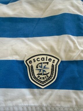 ESCALE blue and White stripe bathsuit